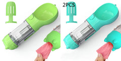 Portable 3-in-1 Pet Water Bottle with Feeder Bowl, Garbage Bag Storage - Ideal for Outdoor Travel