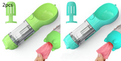 Portable 3-in-1 Pet Water Bottle with Feeder Bowl, Garbage Bag Storage - Ideal for Outdoor Travel